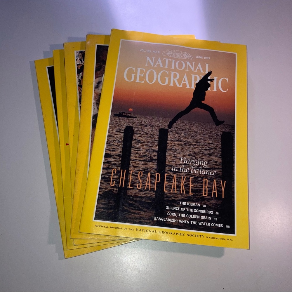National Geographic #180 #182 #183 #186 Collector 1991 1992 1993 1994